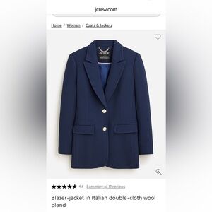 J. Crew Deep Blue Blazer with Gold Buttons